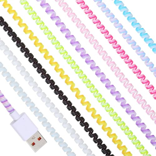 10 Pcs Spiral Cable Protector, Multicolor Charger Protector from Pets No Chew The Cable, Headphone Charger Saver, Data Cables Protective Sleeve