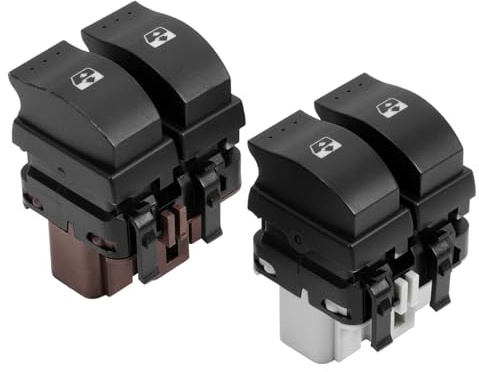 2 Botones Control Elevalunas para Espace IV, Laguna II | para Me.gane II, Scenic II, Eléctrico, Delantero Izquierdo, 8200015088, 8200108268 y 8200315040