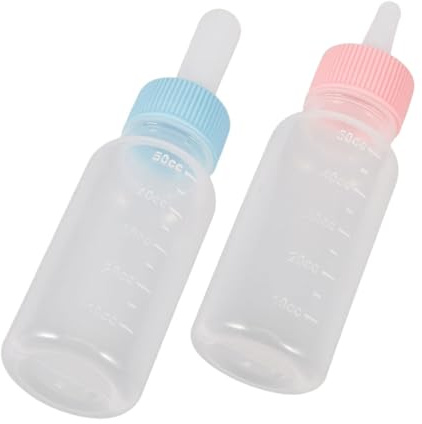 SHINEOFI 2pcs Small Animal Milk Feeder Bottles for Puppies Kittens Squirrels with Nursing Design Easy Feeding Puppy and Kitten Milk Replacer Bottles for Pets