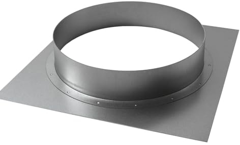 Easy Act Wandflansch Ø 125 mm mit Rahmen 180x180 mm, Flansch aus verzinktem Stahl zur Befestigung von Lüftungsrohren an Wänden und Decken