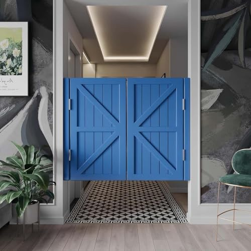 Pounjsd Porte Battante Double, Porte Séparation Intérieures avec Fermeture Automatique, 90cm Portes Saloon De Séparation Portes De Grange Pour Escalier Salle De Bain Cuisine Chambre Balcon