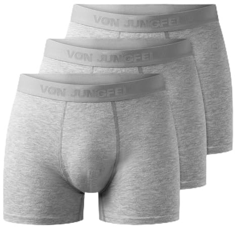 von Jungfeld Boxershorts Herren Bio-Baumwolle (3er Pack) | eng anliegende Unterhosen ohne Einschneiden | Gr. S-XL