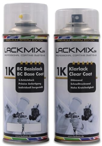 MIPA Autolacke & Lackmix Spraydosen für VW / LC9Z Black Magic Perl/Alle Farbspray-Sprühdosen Sets (Basislack + 1K Klarlack)