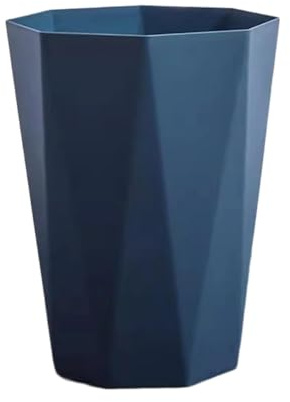 Jiuvaso Corbeille à Papier Ronde sans Couvercle, Petit Container à Déchets PP Léger, Récipient à Déchets Nettoyage Rapide, Poubelle Adapté pour Cuisine Salle de Bain Chambre Salon, Bleu