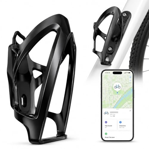 Spedal Bike Water Bottle Cage with AirTag, Work with Apple Find My | Hidden AirtagTracker, Anti-Theft,Waterproof,No Subscription, AirTag Bike Bottle Holder for Road Mountain Bikes Scooter MTB