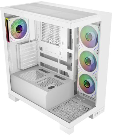 High Performance Gaming PC, Ryzen 9 5900X, RTX 5060 8GB, 32GB RAM, 1TB SSD, Windows 11 Pro, RGB Lighting, White Case (Black, Ryzen 9 5900x)