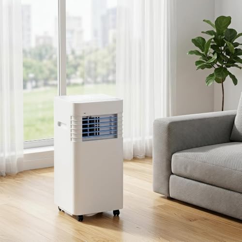 GIOFEOIK Tragbare Klimaanlage 14000 BTU mit Montageset, energieeffizient, 2 Geschwindigkeiten, 24-Stunden-Timer, Digitalanzeige für Zuhause oder große Räume, 5000 BTU, 5000 BTU