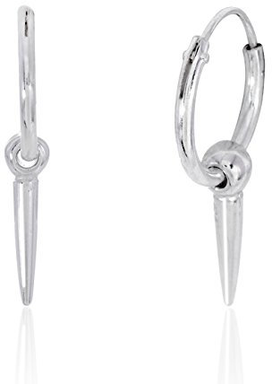 WithLoveSilver 925 Sterling Silber 1,2x12mm Creolen mit Dreieck Lange Tropfen Hängende Ohrringe