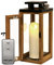 Dekovita 30cm Holz-Laterne - Gartenlaterne inkl. 18cm Outdoor LED Kerze in Creme-Weiß mit Timer Fernbedienung