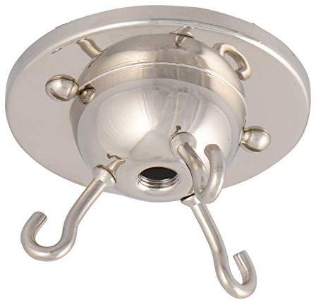 ElekTek Deckenrosette mit 3 Haken Deckenhängeleuchten, Hängeleuchten und Deckenbaldachins und Kronleuchter - Traditionelle Metallausführungen Nickel