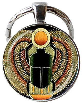 Symbol der Stärke, ägyptischer Skarabäus, Glaskuppel-Schlüsselanhänger, ägyptischer Schmuck