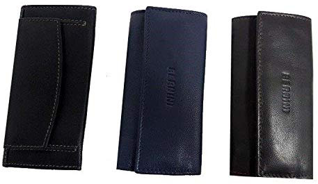 VICTOR LINE PORTACHIAVE IN PELLE LUNGO BERNINI 4905 CON TASCA ESTERNA 6 GANCI (BLU)