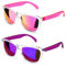 COLOSSEIN Sunglasses Womens,Classic Square Frame UV400 Mirrored Lens,Sunglasses Fit For Beach,Vacation,Driving, A1 - Pink/Orange + Purple - Mirrored Lens, 55