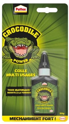 Pattex Crocodile Power | Colle Multi-Usages (50 g) – Colle transparente pour toutes conditions – Colle forte tous matériaux même flexibles – Colle universelle puissante