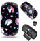 Souris optique mobile sans fil portable 2,4 G pour ordinateur portable, PC, ordinateur portable – Motif coloré pour enfants avec têtes de licorne
