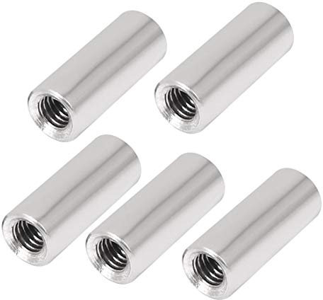 5 x runde Verbindungsmuttern rund Stab Bolzen Gewinde Einsatz Rose Joint Adapter Verbinder Muttern Zwei Gewindeteile zusammen