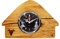 SELVA Altholz-Uhr – Schwarzwaldhäusle – UTS-Quarz – Zifferblatt Schwarz/Weiß – Inkl. Batterie – Maße: 110 x 160 x 110 mm – Gewicht: ca. 800 g (Schwarz)