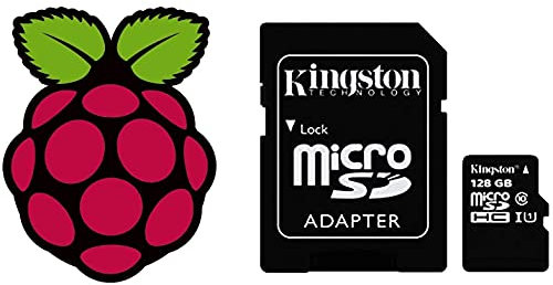 Carte Micro SD haute vitesse classe 10 128 Go préchargée avec la dernière carte Raspbian pour Raspberry Pi 4, 3B+, 3 et 2 (carte Micro SD 128 Go)