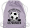 Turnbeutel Rucksack - Schulanfang & Einschulung Geschenk - Zum Fußball geboren zur Schule gezwungen - schwarz - Unisize - Pastell Lila - sport beuteltasche maedchen erster schultag sportbeutel