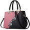 DIRRONA Moda Borsa Donna Borsa a Mano Eleganti Fiori da Ricamo Borsa a Tracolla Casual Viaggio Borsa Messenger PU Pelle Tote Borse Shopper Business Tote Borse Donna Con Ornamenti Pom Pom Rosa