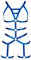 PETM•HS Damen Punk Strap Hollow Out Body Brustgeschirr Dessous Strumpfband Gürtel Set Goth Halloween Rave Wear, Königsblau B, One size