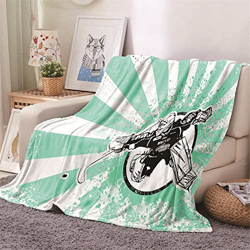 FANSU Kuscheldecke Flauschig Flanell Decke, 3D Drucken Microfaser Weich Warm Plüsch Fleecedecke Sofadecke Couchdecke Wohndecke Bettdecke Tagesdecke (Eishockey 1,150x180cm)