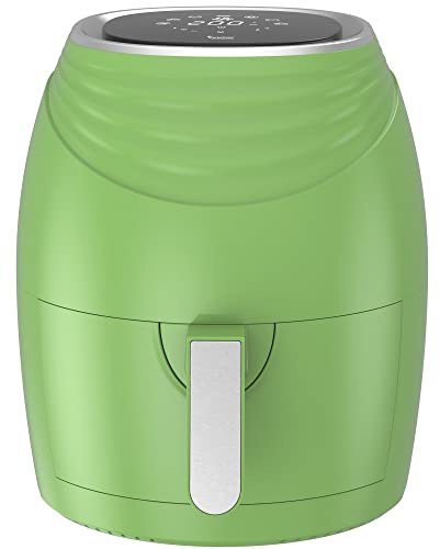 TurboTronic/Digitale Heißluftfritteuse / 3,5L / schwarz, grün. türkis / 1200W / Airfryer mit Timer bis 60 Minuten, 50-200°C, LED-Display, Retro-Design (Green)