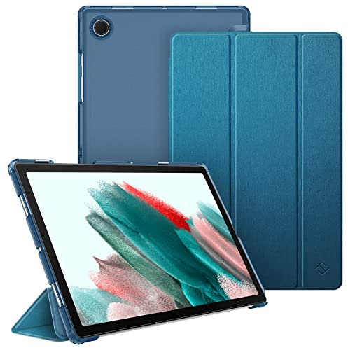 Fintie Hülle für Samsung Galaxy Tab A8 10.5 2022/2021, Ultradünn Schutzhülle mit Transparenter Rückseite Cover Auto Schlaf/Wach für Tab A8 10.5 Zoll SM-X200/X205/X207, Pfauenblau