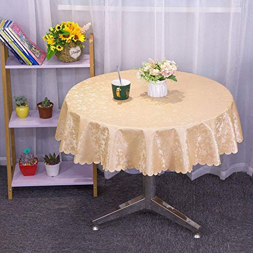 Kuinmpiond Abwaschbar Garten Tisch Decke Anti Hot Scratch Wachstischdecke Tischdecken Eckig Golden Einen Runden Durchmesser Von 300cm