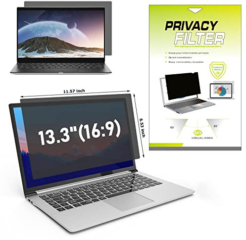 LAMA 13.3 Inch Universal Laptop Privacy Screen Filter for 13.3 Laptops, Anti-Blue Light/Glare/UV Privacy Protector (WxH:294mm*166mm) with Eye Protection(16:9)