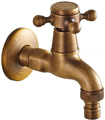 TangDao Grifo de latón Antiguo 1/2 Pulgadas Montaje en Pared para Cocina Lavabo Jardin Decorativo (una Salida 3)
