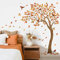 wondever Wandtattoo Baum XXL Groß Wandaufkleber Herbst Blätter Vögel Wandsticker Wanddeko für Wohnzimmer Schlafzimmer Sofa TV Hintergrund (H: 170cm)