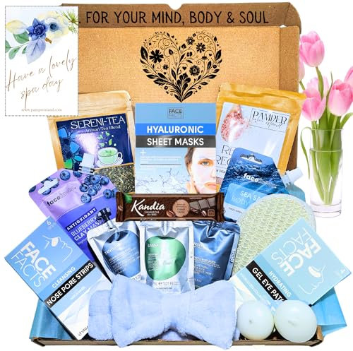 SPA IN A BOX Pamper Gift for Woman, Pamper Sets for Women Gifts, Birthday Hamper for Her, Birthday Pampering Spa Sets, Christmas Anniversary Wedding, Bride to Be, Bridesmaid Present (Purple)