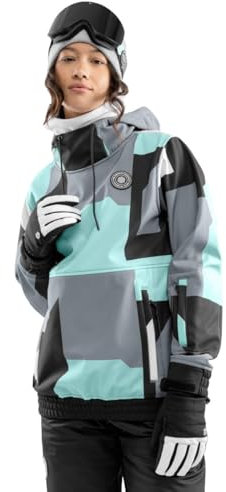 SIROKO - Snowboardjacke für Damen W1-W Ushuaia - XS - Türkis/Grau