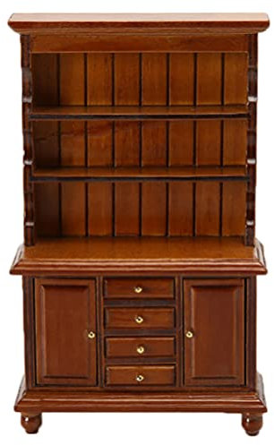 NUOBESTY Mini Vitrine Mini-tv-Schrank Miniatur-kabinett-Spielzeug Miniaturspielzeug Mini Schrank Dekorative Miniatur Möbel Miniaturschrank Birke Kind Hölzern Bücherschrank