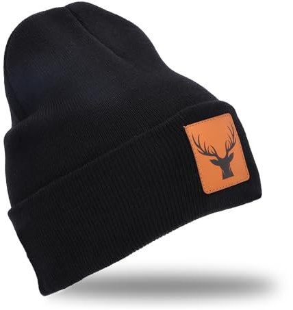 Royal Hunter® - Wintermütze für Jäger und Outdoor Enthusiasten - Unisex, Schwarz, Beanie, Einfarbig, Modern, Warm, Polyester, Acryl, Maschinenwäsche, Winter