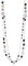 FULU AUTUMN Damen Statement Kette Lange Perlenkette Silber Chain Zwei Strang Modeschmuck Halskette Geburtstagsgeschenk(Black)