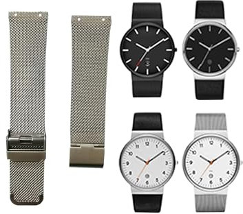 NZZXTO Ersatz Uhrenarmband für Skagen Unisex Uhr mit Schraube 22mm (Lochabstand 14MM) (22mm Silber)