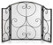 3-Panel-Bogen-Kaminschirm mit Used-Antik-Finish, schmiedeeisernes Rollwerk, für offenes Feuer/Gasfeuer/Holzofen (Farbe: Schwarz) Decoration