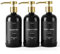 Janxin Shampoo and Conditioner Dispenser Set of 3,Refillable 21oz Shampoo Bottles with Non-Slip Protective Silicone Pad,Shower Soap Dispenser with Waterproof Labels for Bathroom (Black)