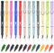 Qooloo Metall Tintenlose Bleistifte, 12 Stück Bunte Ewige Bleistifte mit 12 Bunte Ersatzköpfe, Bleistifte mit Radiergummi, Kein Tintenstift, Unendlicher Bleistift, Everlasting Pencil, Metal Pencil