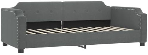 vidaXL Tagesbett, Gästebett 2-in-1, Sofabett Schlafsofa für Schlafzimmer Wohnzimmer, Bettsofa Sofa, Modernes Design, Dunkelgrau 100x200cm Stoff