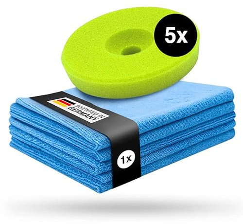 Liquid Elements Centriforce V2 Polierpads 150mm +5 Tücher, Grün, 5 Stück