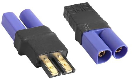EC5 zu TRX Lipo Akku Adapter, YACSEJAO TRX zu männlicher Buchse EC5 Stecker Kompatibel mit Slash/Rustler/Stampede/Bandit/E Revo RC Car(1 Paar )