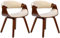 CLP 2er Set Esszimmerstuhl Foley Mit Kunstleder- Oder Stoffbezug I Küchenstuhl Mit Armlehne Und Holzgestell, Farbe:walnuss/Creme, Material:Stoff