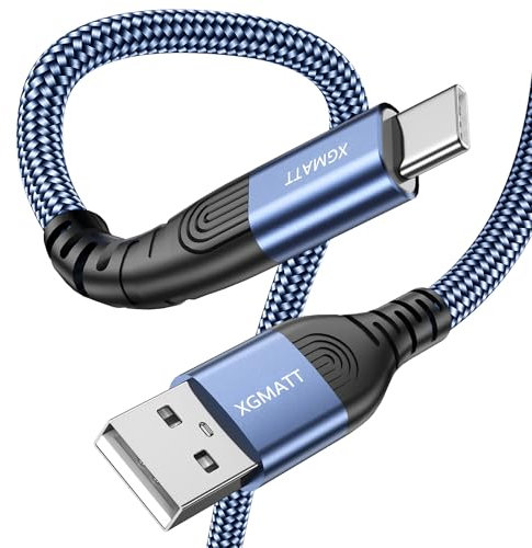 XGMATT USB C Cable 0.3M,3.1A Fast Charge Type C Charging Cable,Nylon Braided USB A to USB C Charger Cable for Samsung Galaxy S10 S9 S8 Plus S21,Note 10 9 8,LG V20 G8 G7,Type C Charger