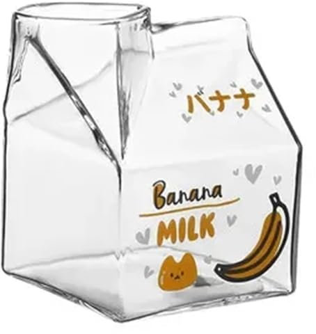 350 ML Kawaii - Bicchiere quadrato in cartone da latte, resistente al , e alla fragola, per budini, per il latte, C