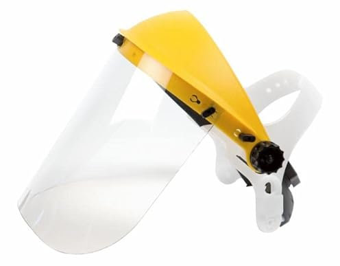 AMA Visiera protettiva professionale in policarbonato gialla certificata CE-EN