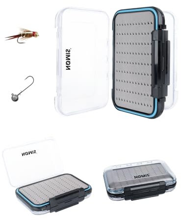 Tackle Box ideal als Jigköpfe Box, Spoon Box, Fliegenbox | Beidseitige Lagerung | Wasserdicht | Extra starker Kunststoff | Beliebt bei Raubfischangler für Jigköpfe | Fliegenfischen Zubehör