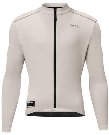 INBIKE Fahrradtrikot Radtrikot Rennrad Trikot Herren Winter Warm Langarm mit Fleece 3 Taschen Slimfit Radtrikot Hochstretchige Elastisch Atmungsaktiv Khaki L